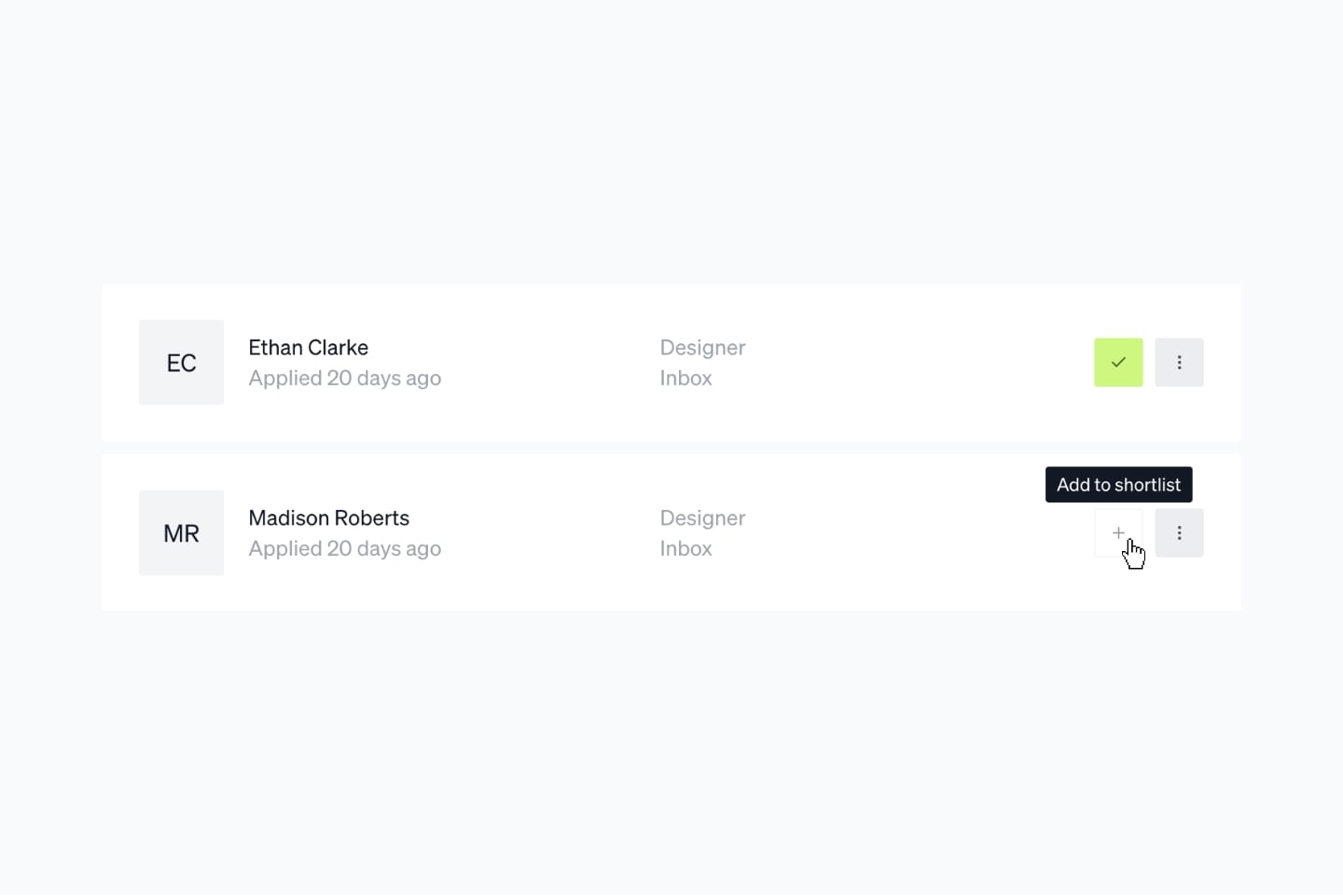 Screenshot of the Wittl dashboard demonstrating Shortlist