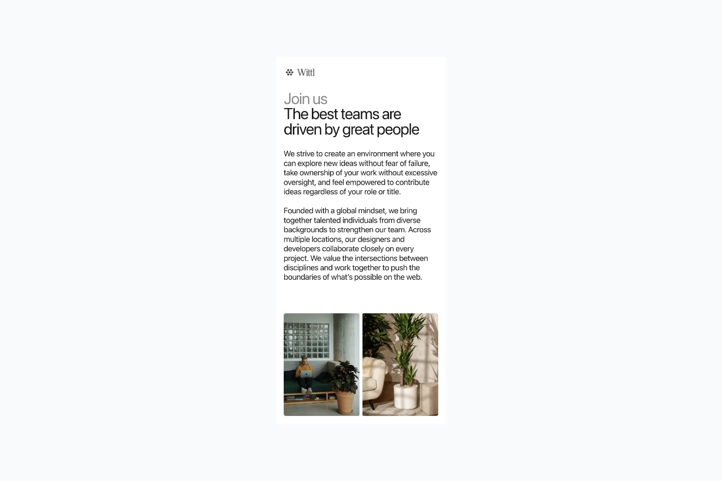 Screenshot of the Wittl dashboard demonstrating Fully responsive