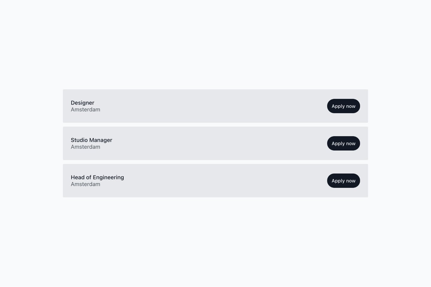 Screenshot of the Wittl dashboard demonstrating A list of all your open roles