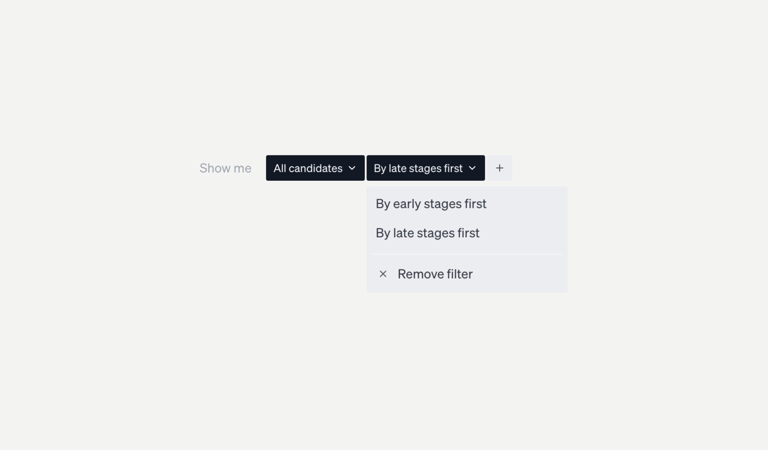 Dashboard preview for Sorting by hiring stages