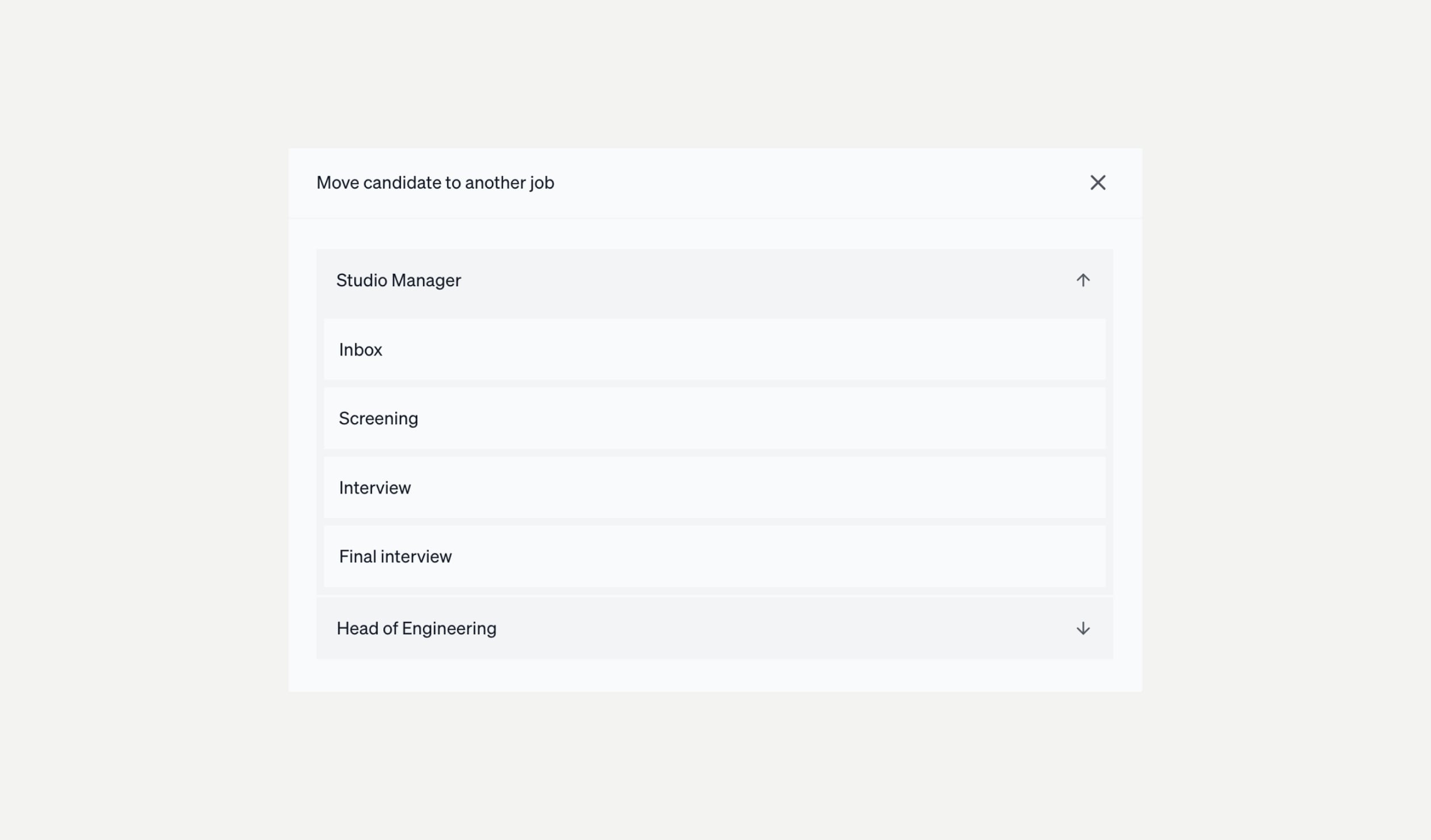 Dashboard preview for Move candidates between jobs