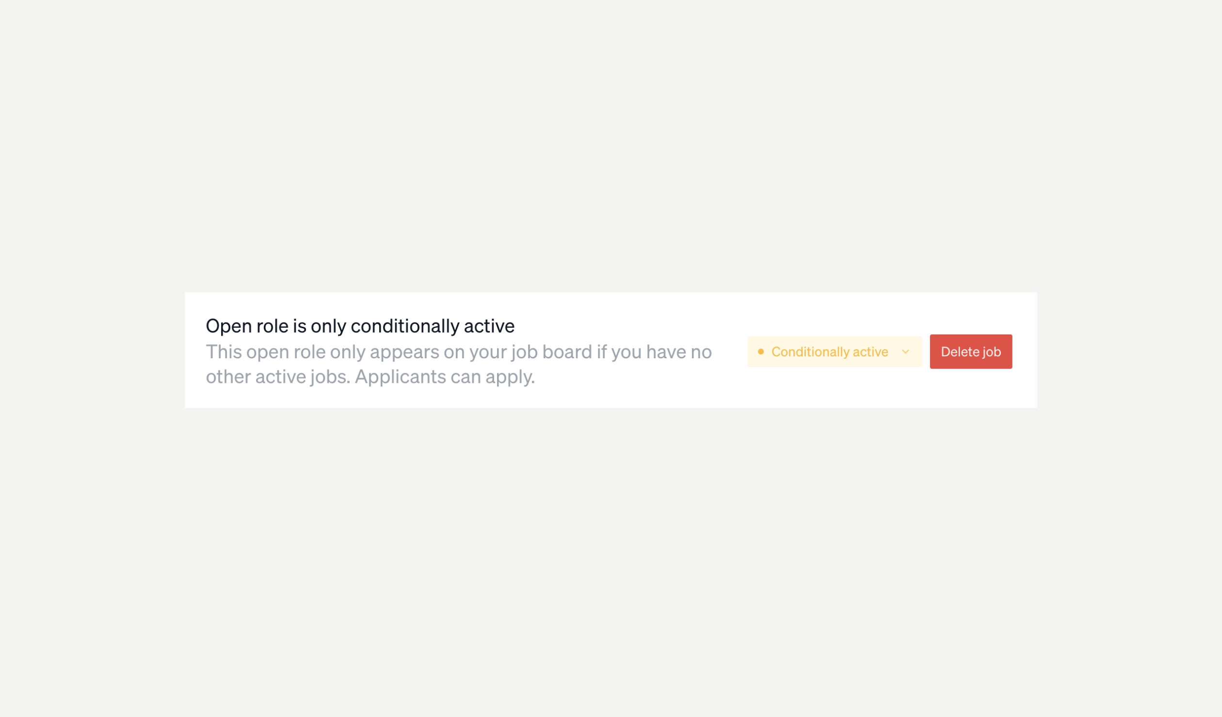 Dashboard preview for Open roles for speculative applications