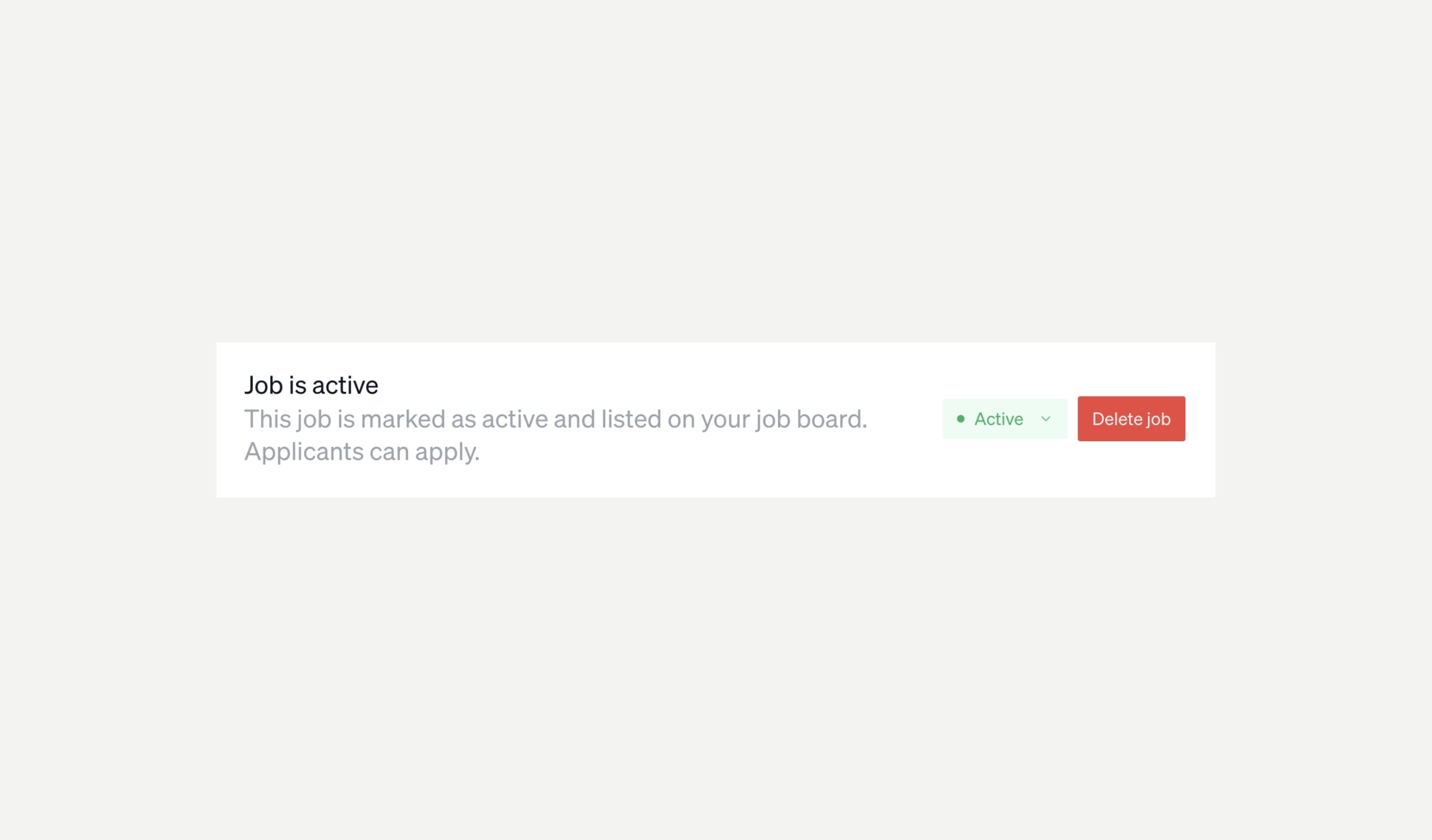 Dashboard preview for Permanently Delete Jobs